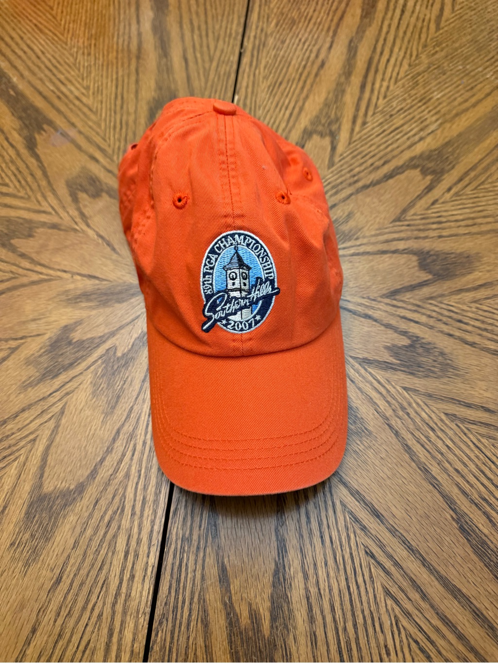 Head Orange Baseball Cap With Embroidered Championship Patch